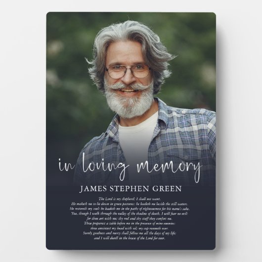 Einfaches Memorial-Foto zum Thema Erinnerung Fotoplatte (Vorderseite)