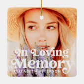 Einfaches Memorial für benutzerdefiniertes Foto in Keramikornament (Rückseite)