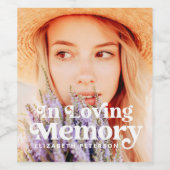 Einfaches Memorial für benutzerdefiniertes Foto in Weinetikett (Einzelnes Label)