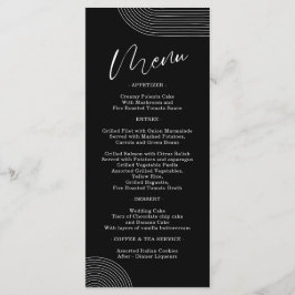 Einfaches Menü für Schwarz und Weiße geometrische  Menükarte