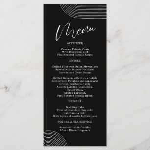 Einfaches Menü für Schwarz und Weiße geometrische Menükarte