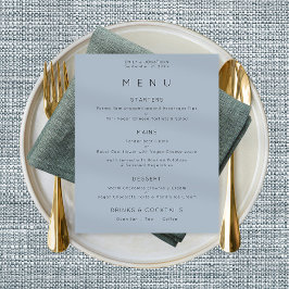 Einfaches Menü mit Text Dusty Blue Wedding Poster