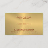 Einfaches Metall-Gold-Textur-Edelstahl-Aussehen Visitenkarte (Rückseite)