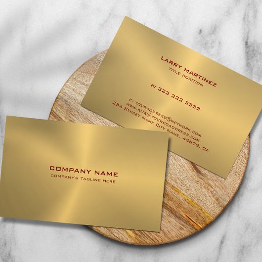 Einfaches Metall-Gold-Textur-Edelstahl-Aussehen Visitenkarte