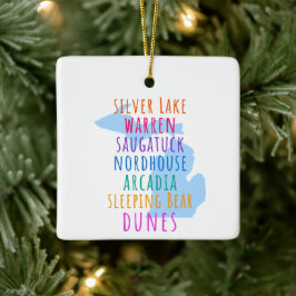 Einfaches Michigan Sleeping Bears Dunes-Ornament Keramikornament