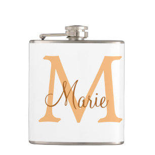 einfaches minimal add name monogramm orange braun flachmann