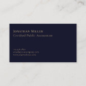 Einfaches Minimal-Blue-Gold-Logo Visitenkarte (Vorderseite)