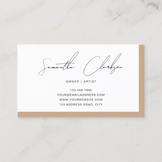 Einfaches Minimal Boho Modernes, handgeschriebenes Visitenkarte (Rückseite)