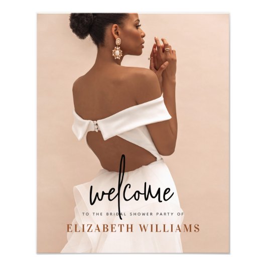 Einfaches Minimal Brautparty Foto Begrüßungszeiche (Vorne)