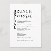 Einfaches Minimal Bridal Brunch Menü Menükarte (Vorderseite)