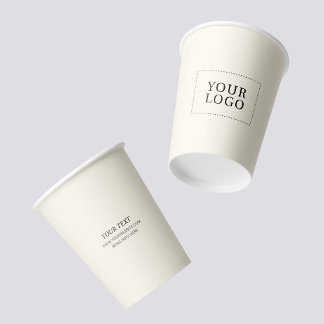 Einfaches Minimal Business-Logo benutzerdefinierte Pappbecher