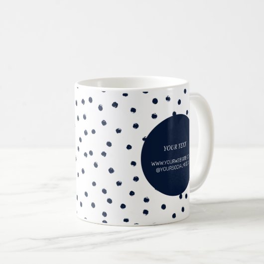 Einfaches Minimal-Business-Logo für Navy Kaffeetasse (VorderseiteRechts)