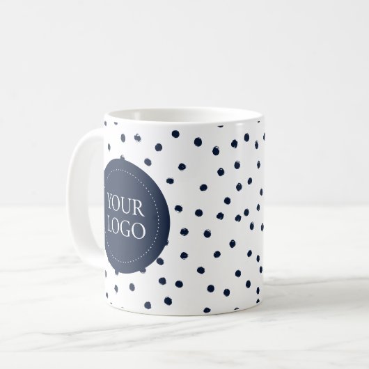 Einfaches Minimal-Business-Logo für Navy Kaffeetasse (Vorderseite Links)