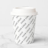 Einfaches Minimal Business Logo-Muster Pappbecher (Rückseite)