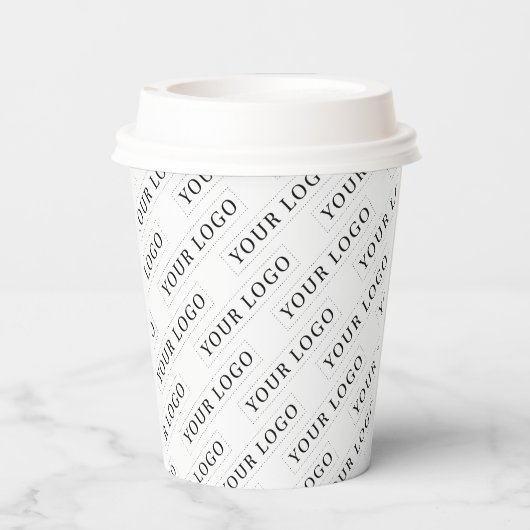 Einfaches Minimal Business Logo-Muster Pappbecher (Rückseite)