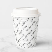 Einfaches Minimal Business Logo-Muster Pappbecher (Vorderseite)