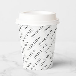 Einfaches Minimal Business Logo-Muster Pappbecher