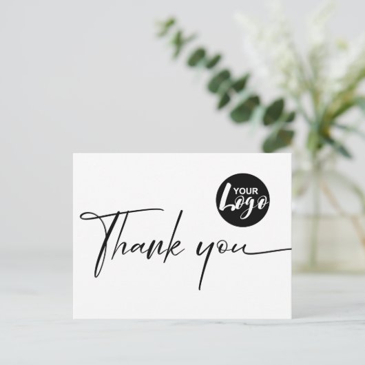Einfaches Minimal Business Vielen Dank Postkarte (Stehend Vorderseite)