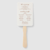 Einfaches Minimal Chic Leaf Monogram Wedding Progr Fächer (Rückseite)