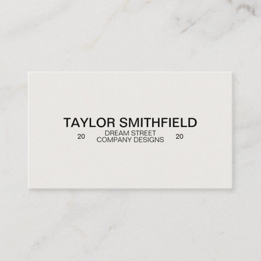 Einfaches Minimal Designer Modern Visitenkarte (Vorderseite)