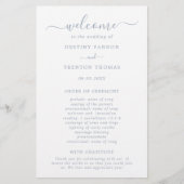 Einfaches Minimal Dusty Blue Budget Hochzeitsprogr Flyer (Vorne)