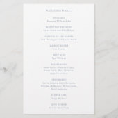 Einfaches Minimal Dusty Blue Budget Hochzeitsprogr Flyer (Hinten)