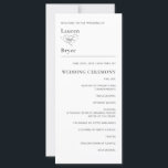 Einfaches Minimal Elegantes White Wedding Programm<br><div class="desc">Einfach und elegant mit minimalistischer Anziehungskraft präsentiert dieses Hochzeitsprogramm Ihre Zeremonie und die Namen der Hochzeitsfeier im klassischen Stil. Der weiße Hintergrund mit schwarzem Text hat ein klares Aussehen, das für Ihre Gäste leicht lesbar ist. Eine elegante, dezente Schriftpaarung präsentiert Ihren Text übersichtlich und einfach, um das Thema auszuführen. Personalisieren...</div>
