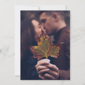 Einfaches Minimal Fall Leaf Cream Foto Wir sind Ve Einladung (Rückseite)