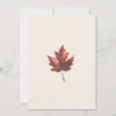 Einfaches Minimal Fall Leaf Cream Wedding Foto Save The Date (Rückseite)
