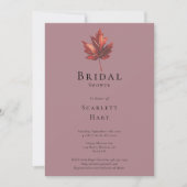 Einfaches Minimal Fall Leaf Mauve Brautparty Einladung (Vorderseite)