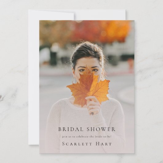 Einfaches Minimal Fall Terracotta Foto Brautparty Einladung (Vorderseite)