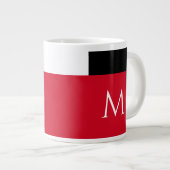 Einfaches Minimal-Farbblock mit Monogram-Initial Jumbo-Tasse (Vorderseite Rechts)