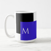 Einfaches Minimal-Farbblock mit Monogram-Initial Kaffeetasse (Links)