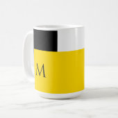 Einfaches Minimal-Farbblock mit Monogram-Initial Kaffeetasse (Vorderseite Links)