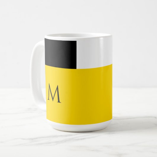 Einfaches Minimal-Farbblock mit Monogram-Initial Kaffeetasse (Vorderseite Links)