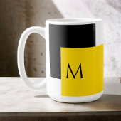 Einfaches Minimal-Farbblock mit Monogram-Initial Kaffeetasse