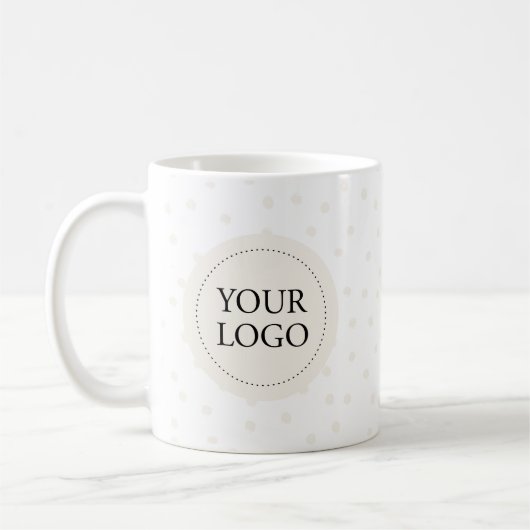 Einfaches Minimal-Firmenlogo für Elfenbein Kaffeetasse (Links)