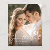 Einfaches Minimal-Foto-Hochzeit speichern Sie das (Vorderseite)