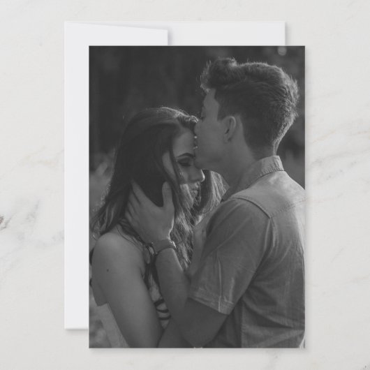 Einfaches Minimal Foto Klassisches Elegantes Hochz Einladung (Rückseite)