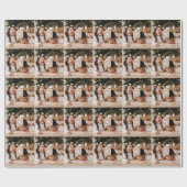Einfaches Minimal-Foto mit Monogram Holiday Geschenkpapier (Flach)