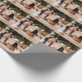 Einfaches Minimal-Foto mit Monogram Holiday Geschenkpapier (Ecke)