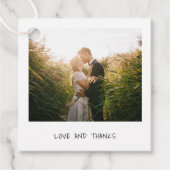 Einfaches Minimal-Foto Moderne Hochzeit Geschenkanhänger (Vorderseite)