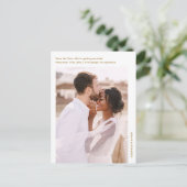 Einfaches Minimal Gold Foto Hochzeit Sichern Sie d Postkarte (Stehend Vorderseite)