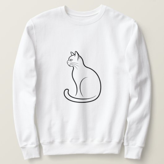 Einfaches Minimal Katzen Sweatshirt (Design vorne)