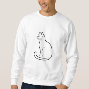 Einfaches Minimal Katzen Sweatshirt