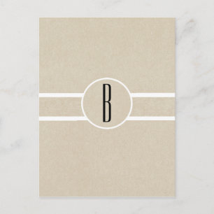 Einfaches Minimal Kraft Landhaus-Monogramm Flyer M Postkarte