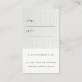 Einfaches Minimal-Leder-Textur-Preis-Logo Visitenkarte (Rückseite)