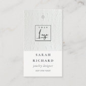 Einfaches Minimal-Leder-Textur-Preis-Logo Visitenkarte (Vorderseite)