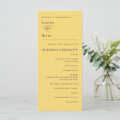 Einfaches Minimal Lemon Drop Yellow Wedding Progra (Stehend Vorderseite)