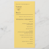 Einfaches Minimal Lemon Drop Yellow Wedding Progra (Vorderseite)
